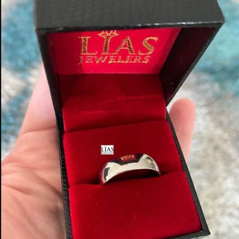 New 18k white gold plated men wedding ring